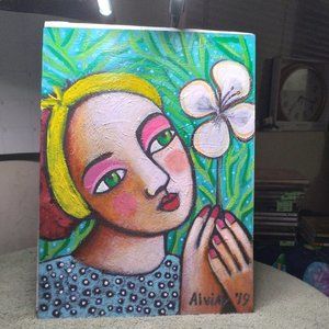 The Women and a flower - art of world known artist Paola Alvial 2019